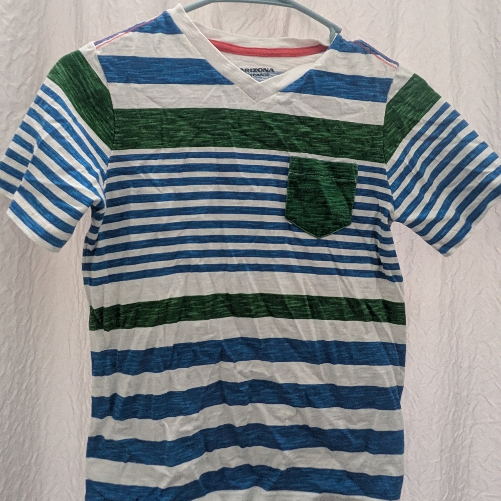 Arizona Jean Company Kids Striped Blue and Green T-Shirt
